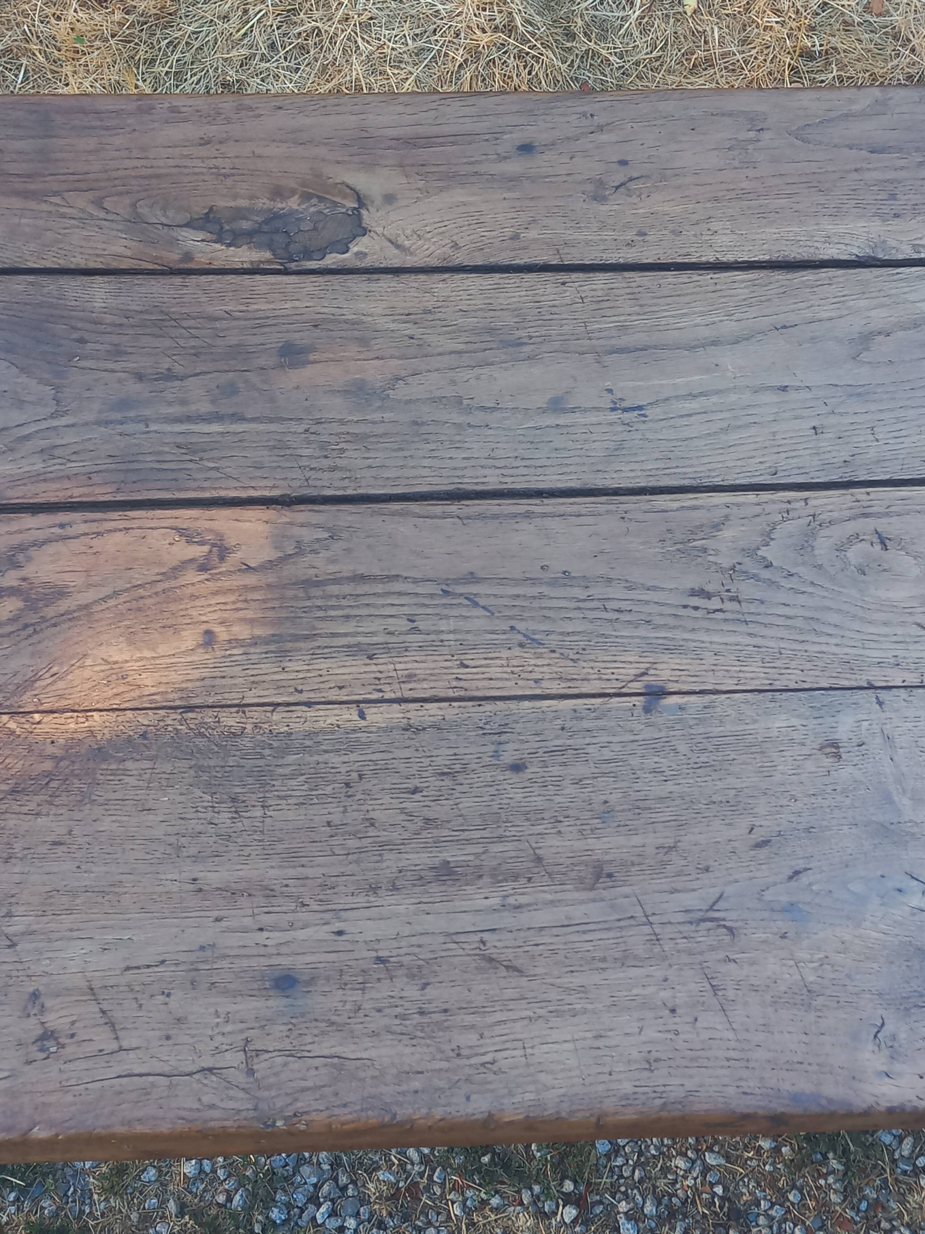 19th-century oak farmhouse coffee table 149cm