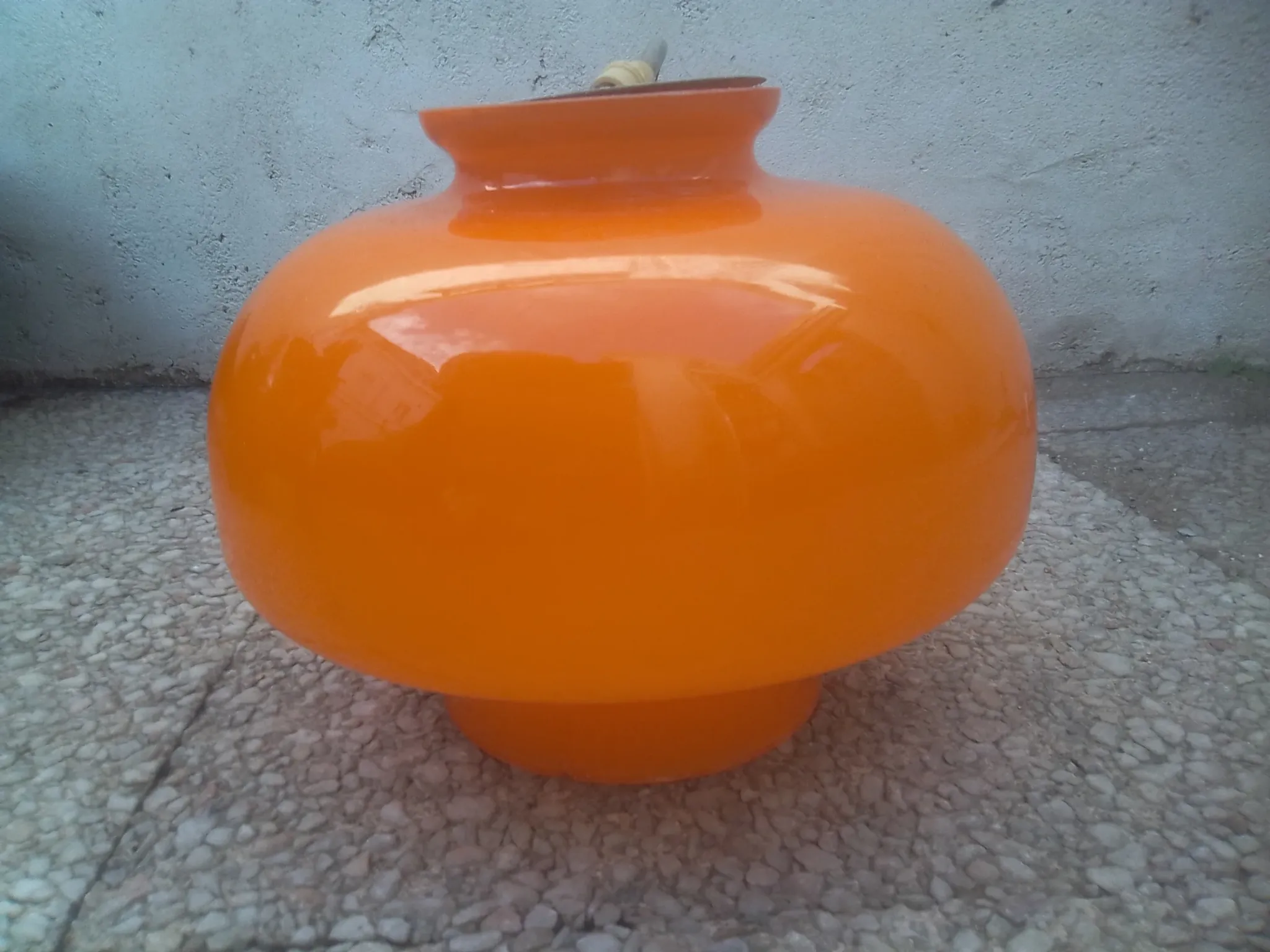 Vintage suspension in orange opaline - Space Age / Pop Art design year