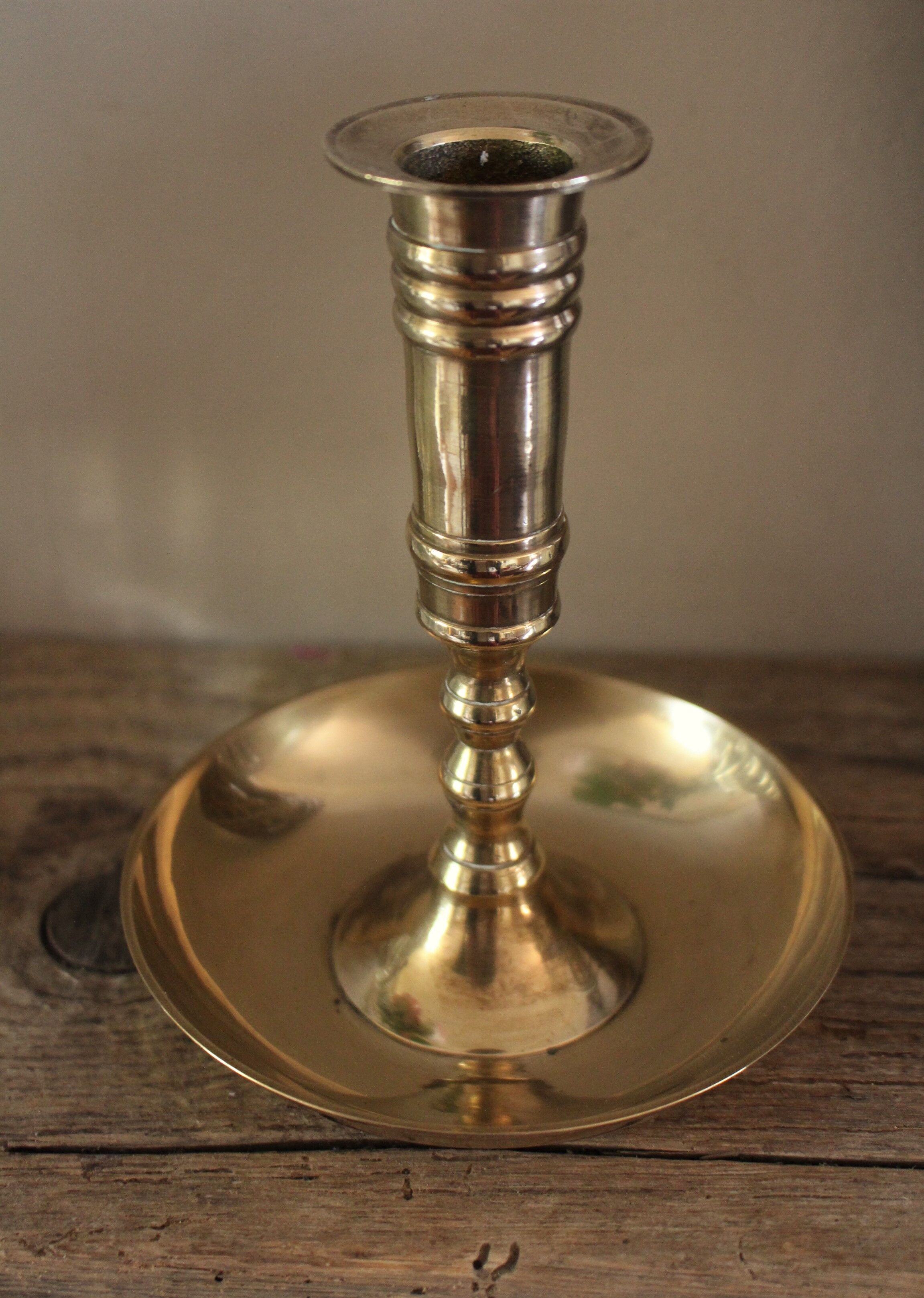 Cellar Rat candle holder brass high binet rings