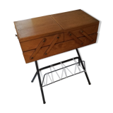Wood sewing basket