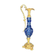 Cut blue crystal jug and gilded bronze, attributed to Baccarat.