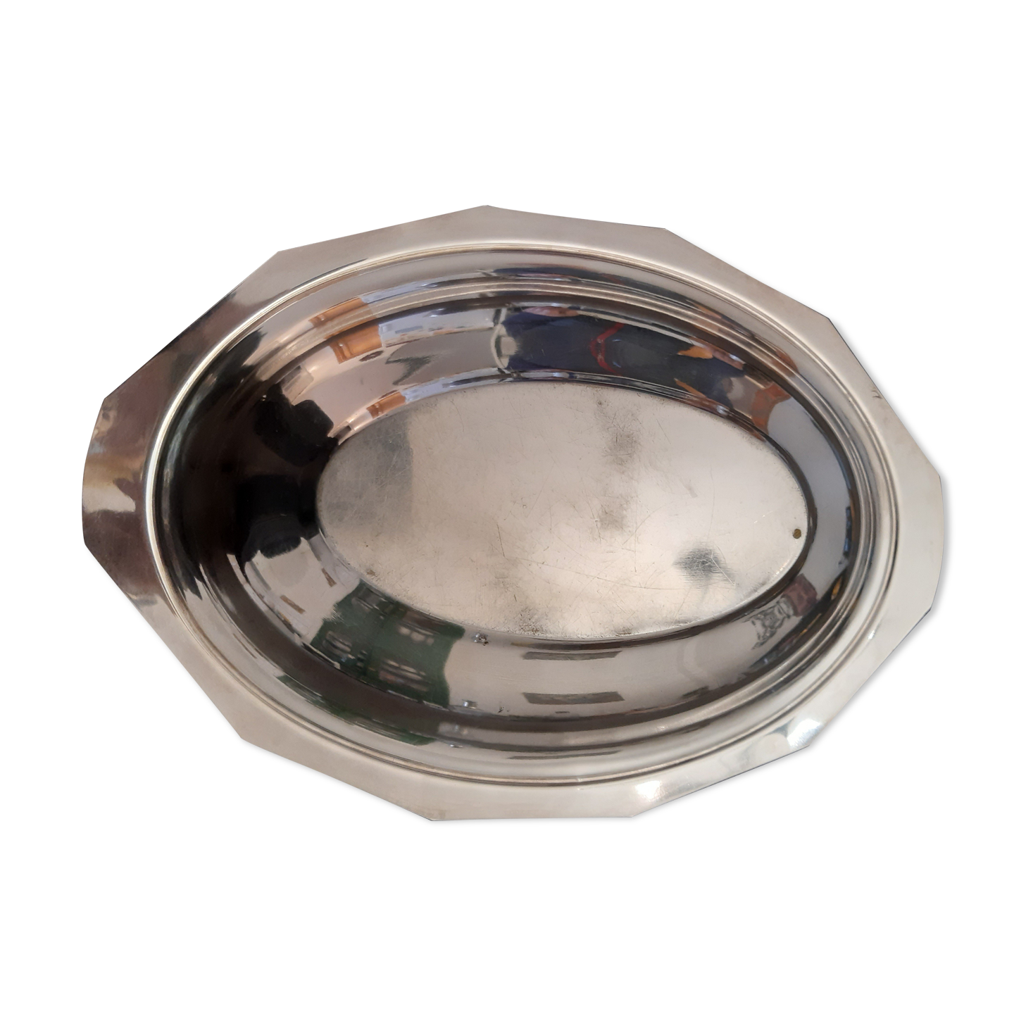 Silver metal bread basket