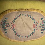 Hand-embroidered 1920s cushion