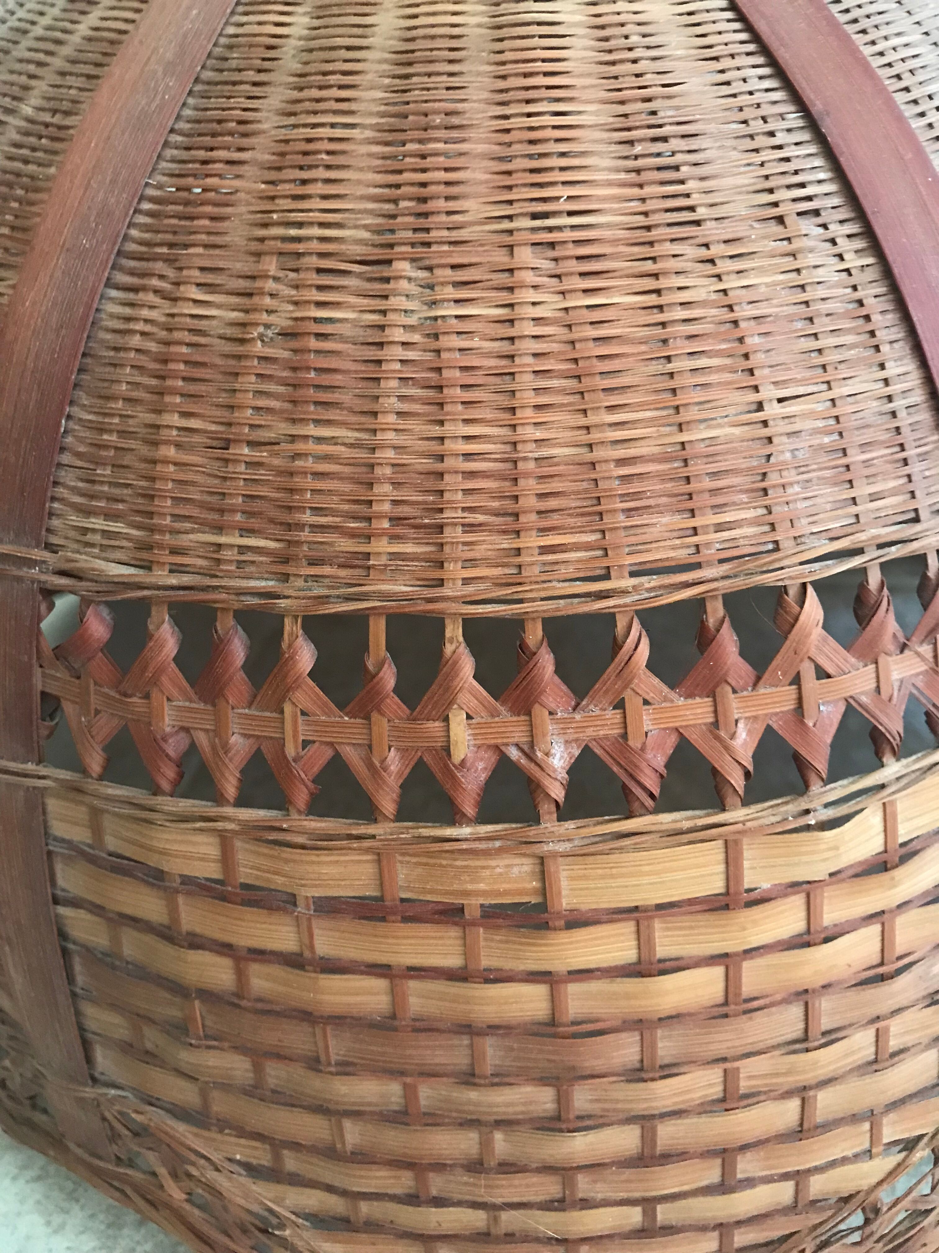 Vintage rattan pendant lamp 38cm