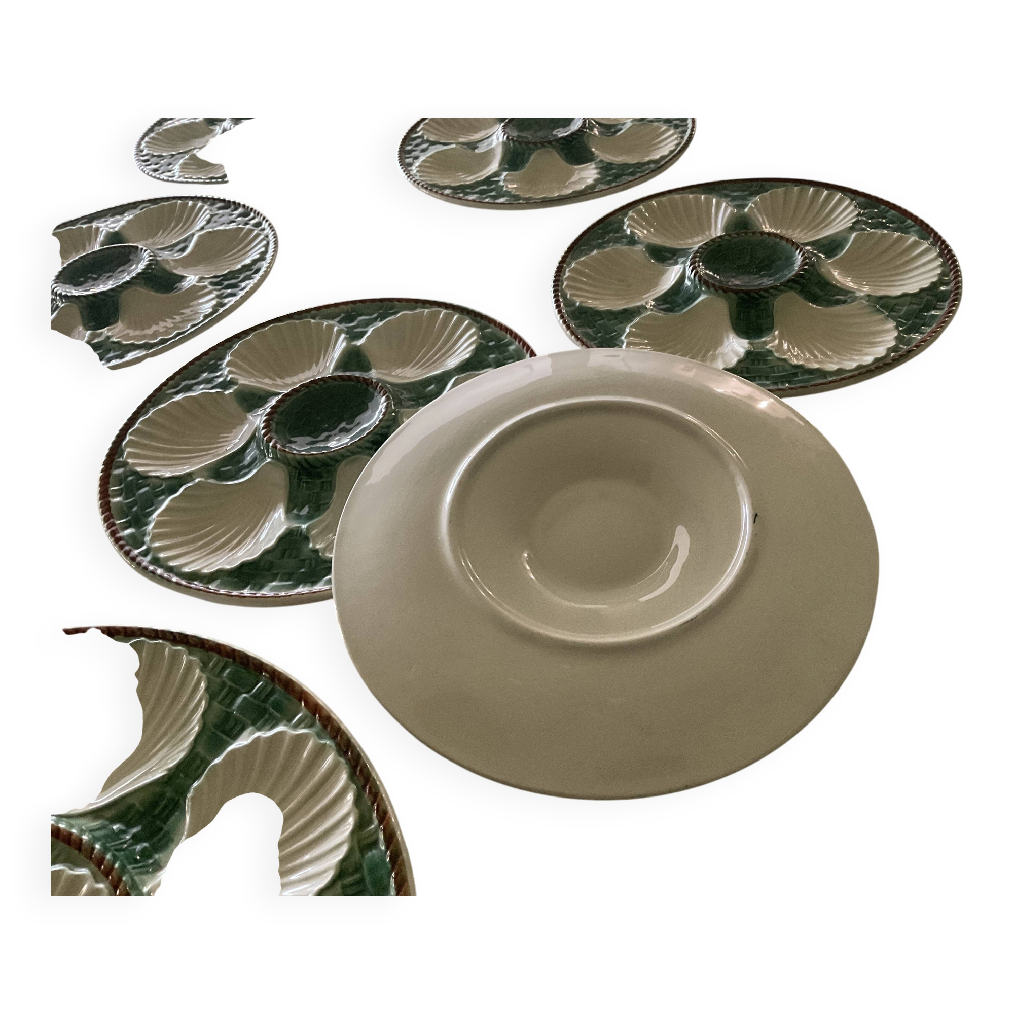5 Longchamp oyster plates