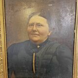 Oil painting on canvas – Portrait of a woman with glasses – 18th century