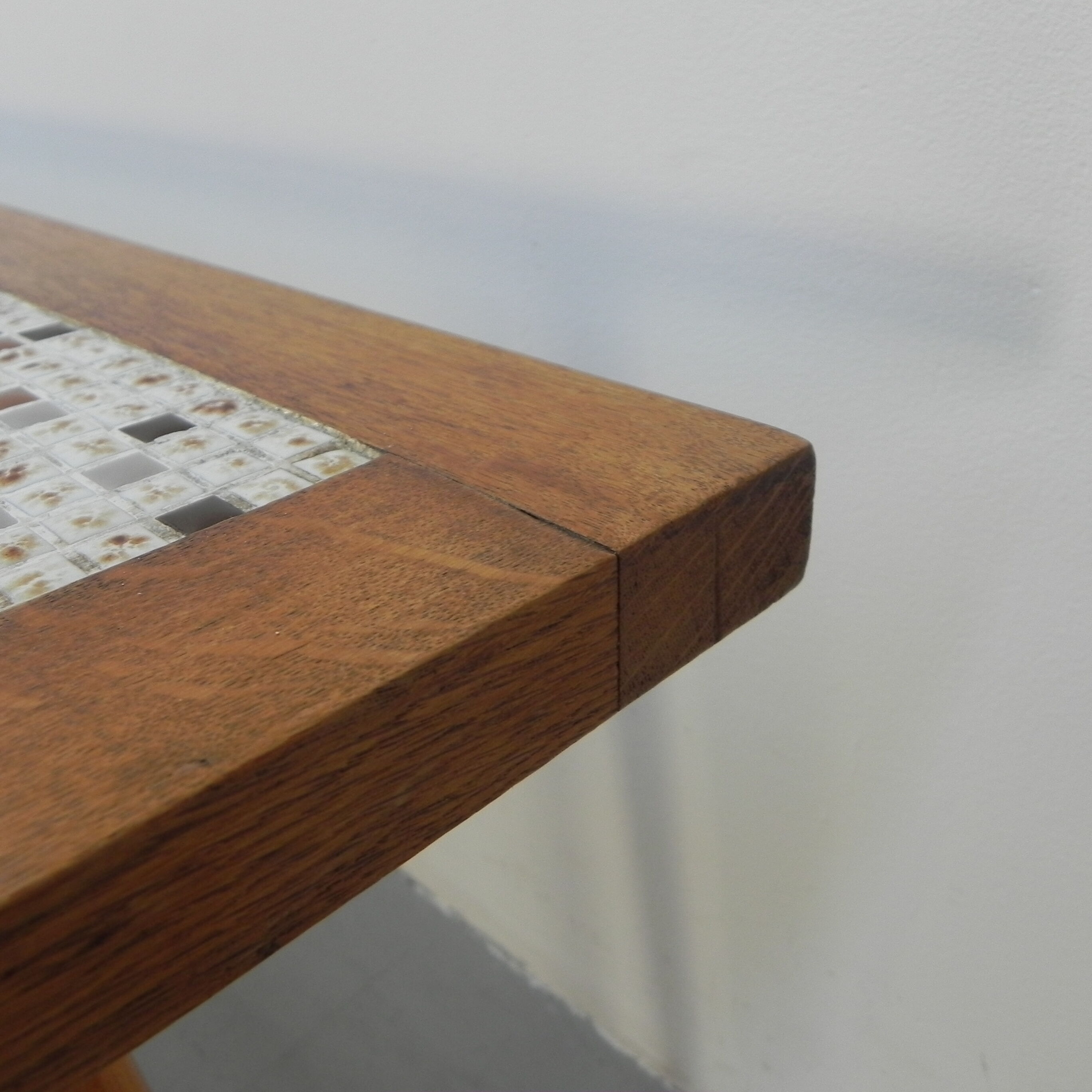 Vintage coffee table with mini tiles, tile table