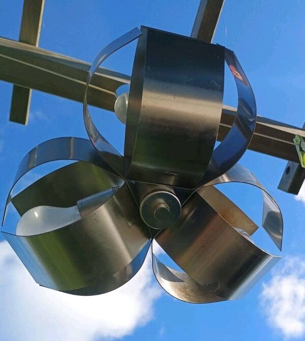 Suspension lustre Space Age en aluminium brossé vers 1970 Pop Art Design