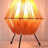 Tripod lamp in metal and red acrylic ribbon, 1950s-1960s
