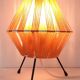 Tripod lamp in metal and red acrylic ribbon, 1950s-1960s