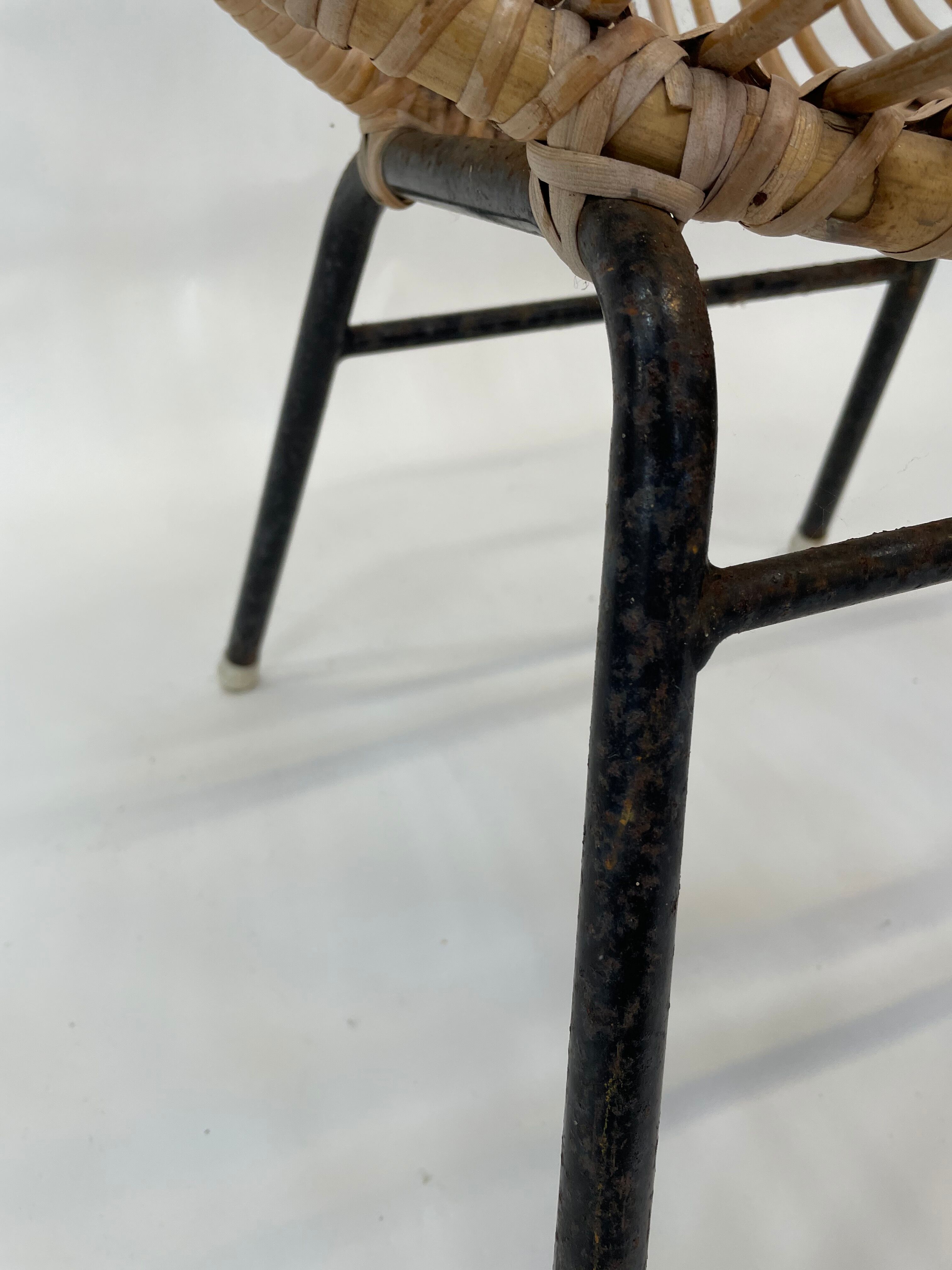 Chaise vintage en rotin par Dirk van Sliedregt Rohe Noordwolde 1960 aux Pays-Bas