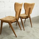 4 chairs and 2 Lounge armchairs by Roger Landault, ABC edition, 1950.