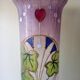 Vase rouleau Jugendstil en verre dépoli