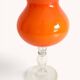Murano Orange Cased Glass Large Goblet Vase, Italy, 1970s