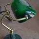 Lampe de banquier socle en marbre vert
