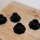 4 black coffee cups and saucers Arcoroc Octime – Esso vintage collection from the 1980s