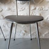 Pair of vintage chairs in metal and grey