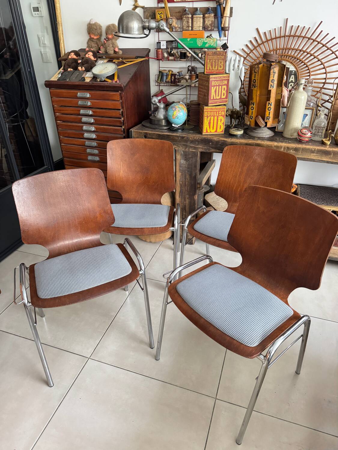 Lot de 4 chaises Pagholz vintage