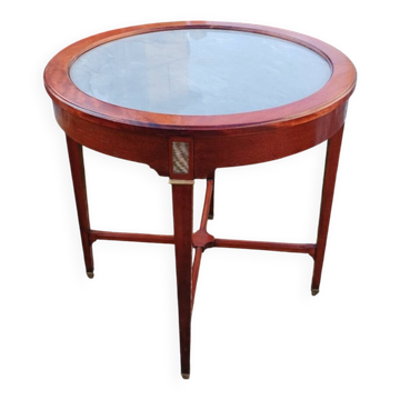 Antique Louis XVI style bouillotte table with marble top