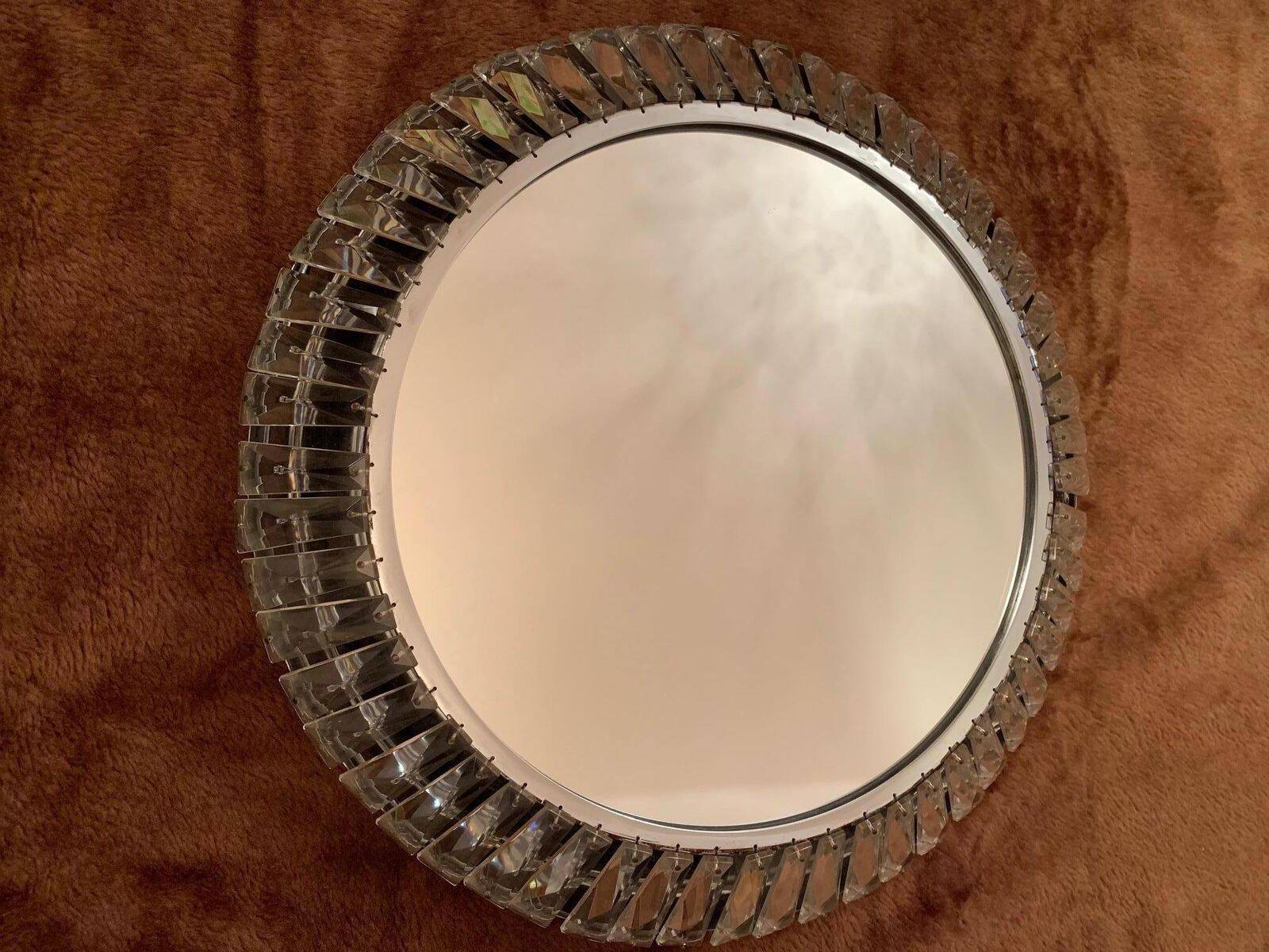 Mirror with Bakalowits crystals from Palwa, 1960s
