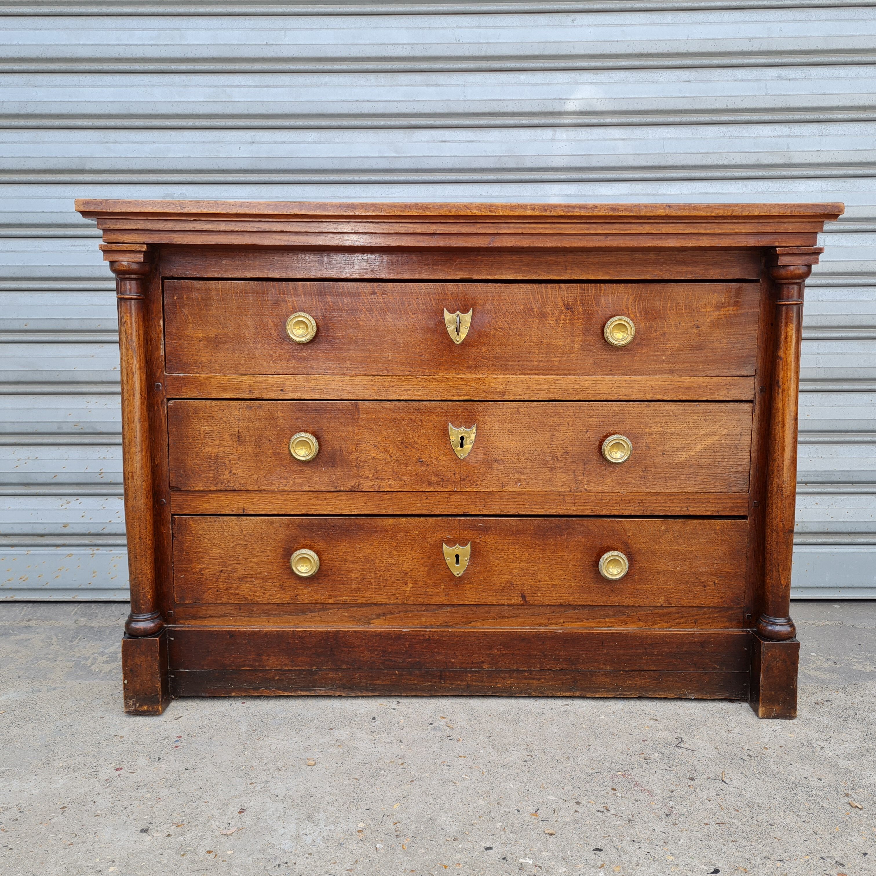 Empire period chest of drawers in light oak