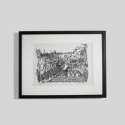 Stig Claesson "Toits de Stockholm" Lithographie, 42x32cm, 1981