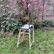 Vintage stepladder in Formica, wood and chromed metal