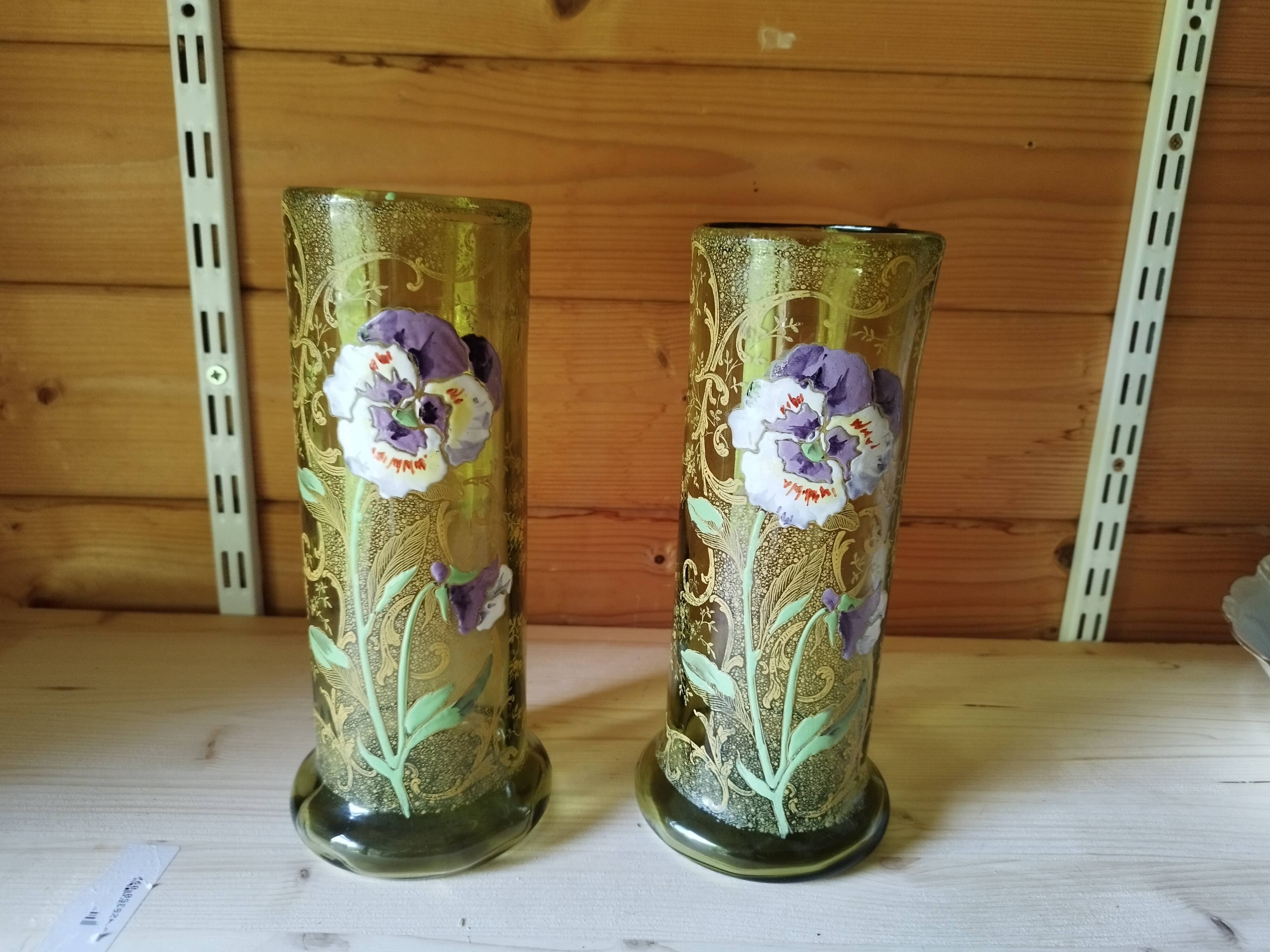 Lot of enameled vases