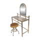 Coiffeuse vanity vintage en laiton avec tabouret