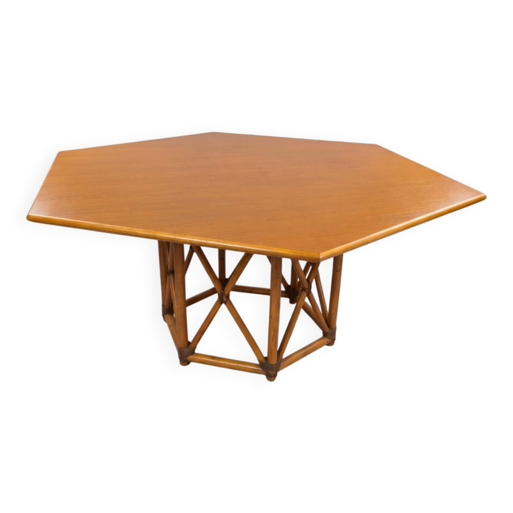 Bamboo dining table by Vivai del Sud, 1970s