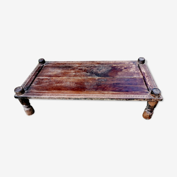 Nepalese coffee table with turned legs and aged patina