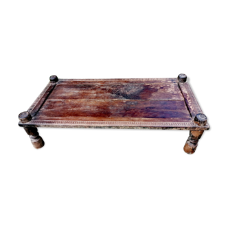 Nepalese coffee table with turned legs and aged patina