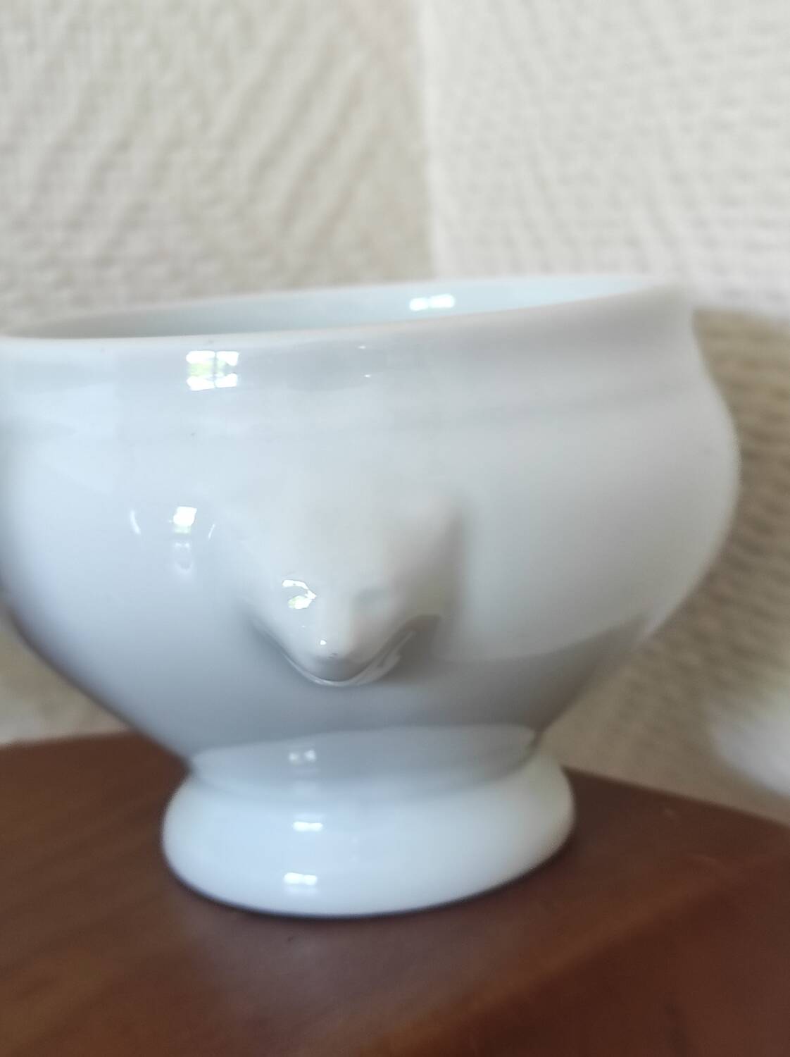 Set of 2 mini French porcelain soup tureens