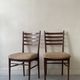 Lot de 2 chaises en bois filaire dans le gout de Gio PONTI , Italie 1970