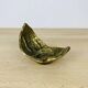 Golden brass leaf candlestick, organic style, vintage