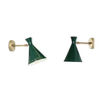 Pair of wall sconces duck green casserole