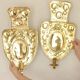 Large Baroque Style Mid-Century Brass Swedish Sconces