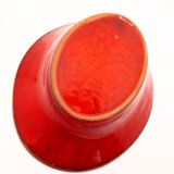 Handcrafted oval dish in scarlet red ceramic