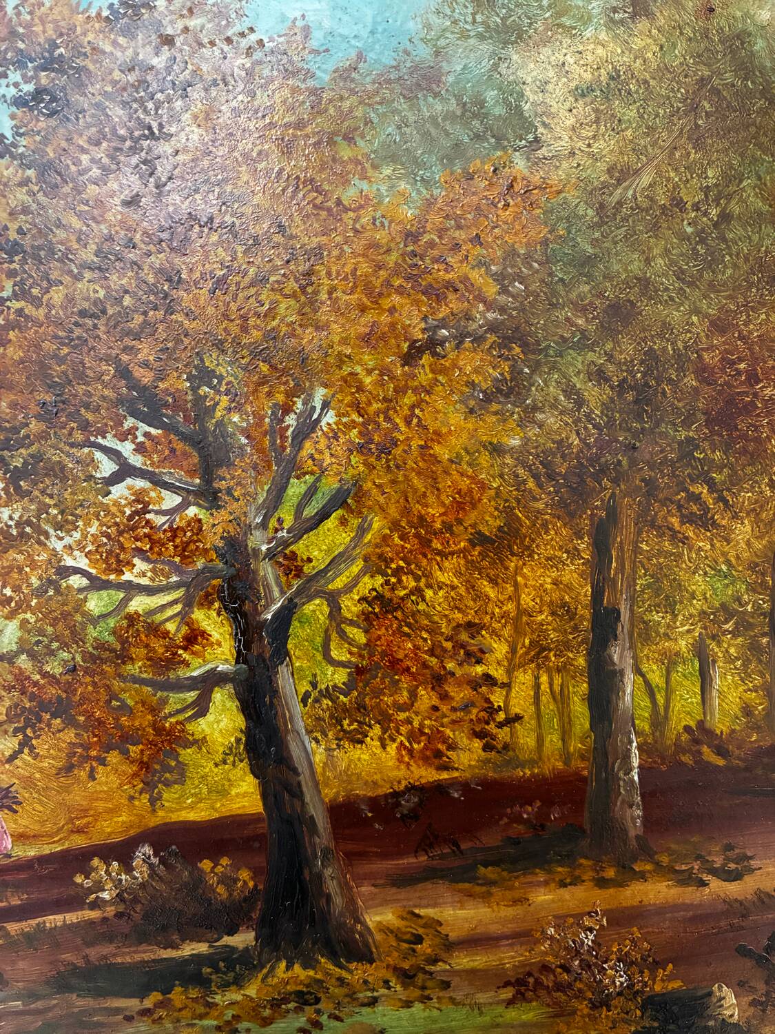 Animated landscape of undergrowth 20th century signed