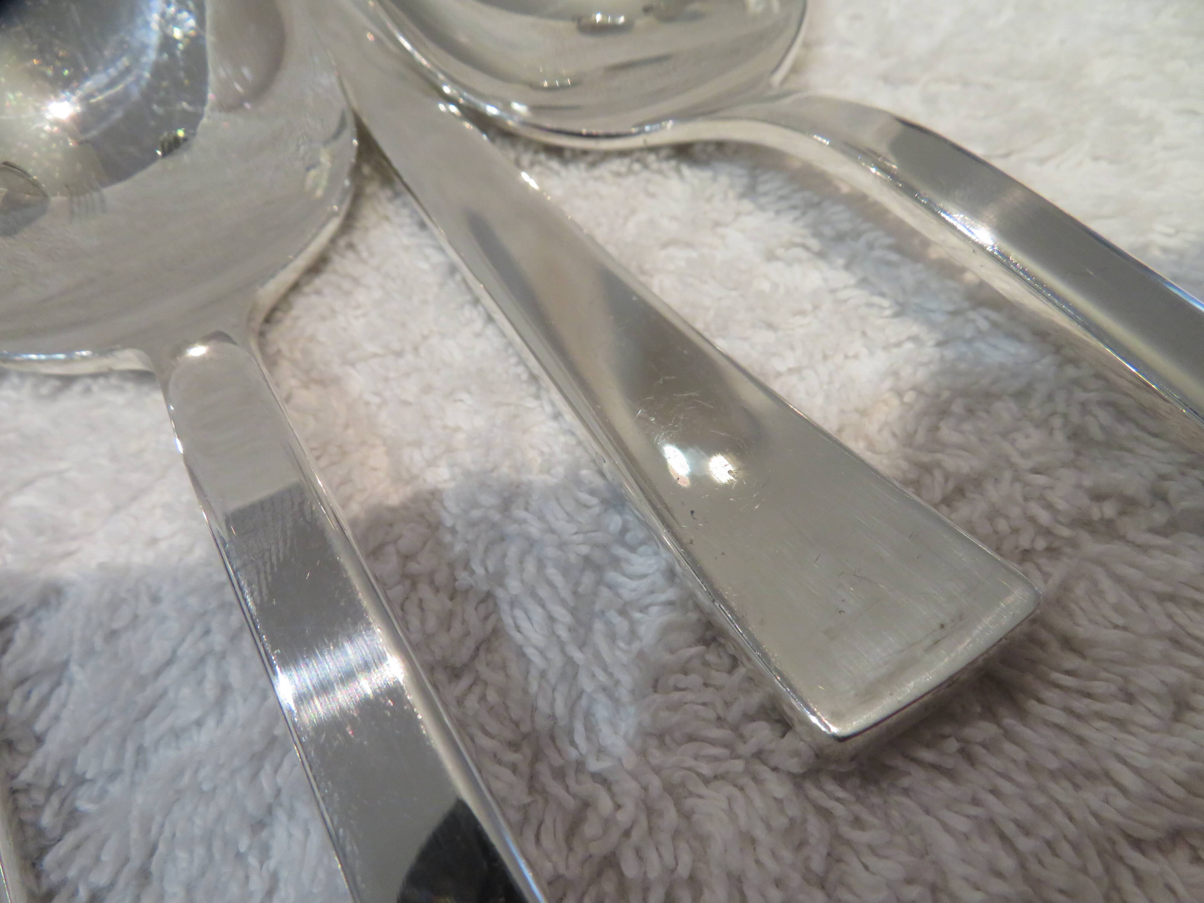 6 silver plated soup spoons by Christofle Concorde, 20.6 cm