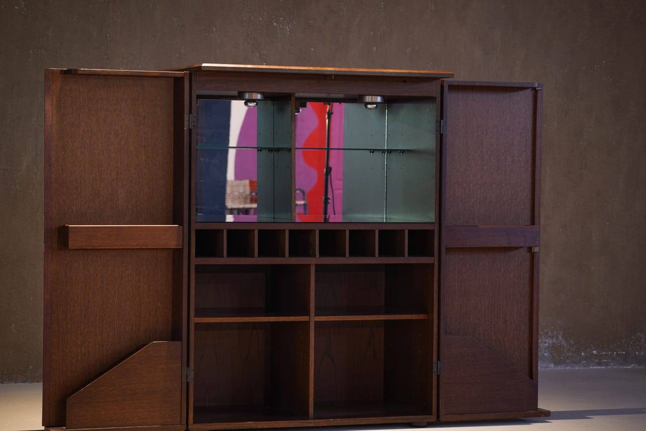 Vintage walnut bar/sideboard, Germany 1980s