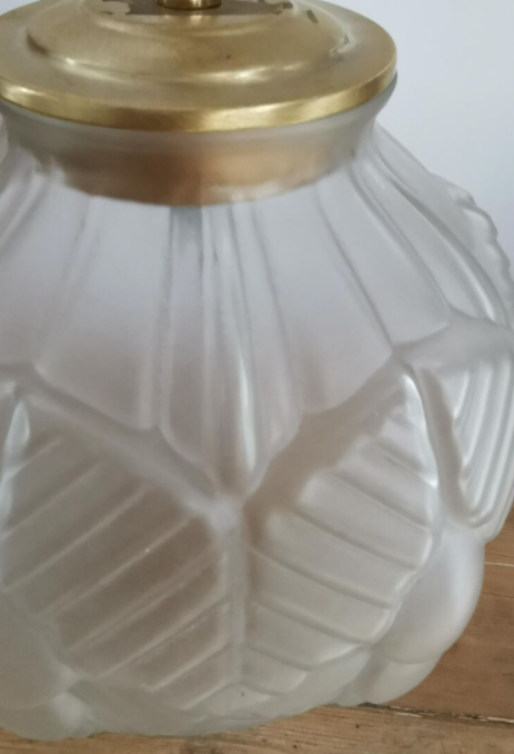 Pair of polished glass art deco lamp