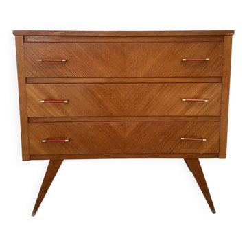 Vintage Scandinavian wooden chest of drawers – 3 drawers – 1960s