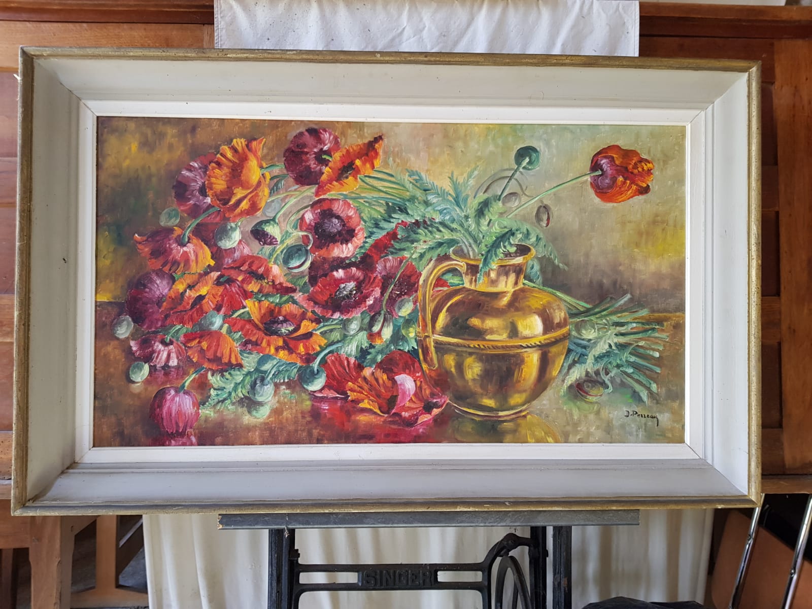 Old oil painting on canvas D. Perreau