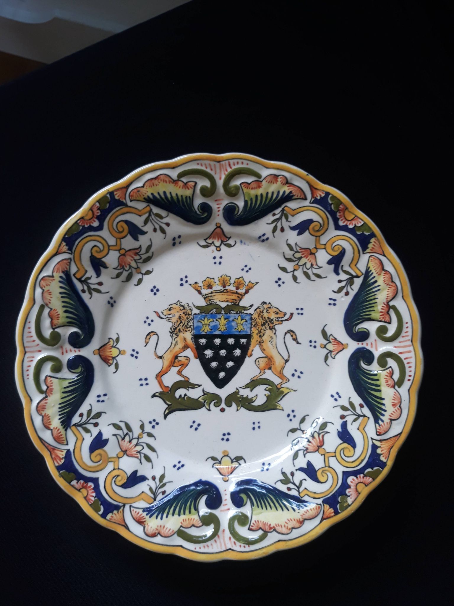 assiette de collection décor rouen mont saint michel fait main