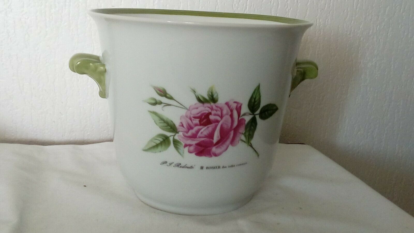 PORCELAIN POT COVER ALLEMAN'DE DECOR ROSES PIERRE JOSEPH REDOUTE