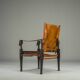 Swiss Leather Safari Chair attributed to Wilhelm Kienzle for Wohnbedarf