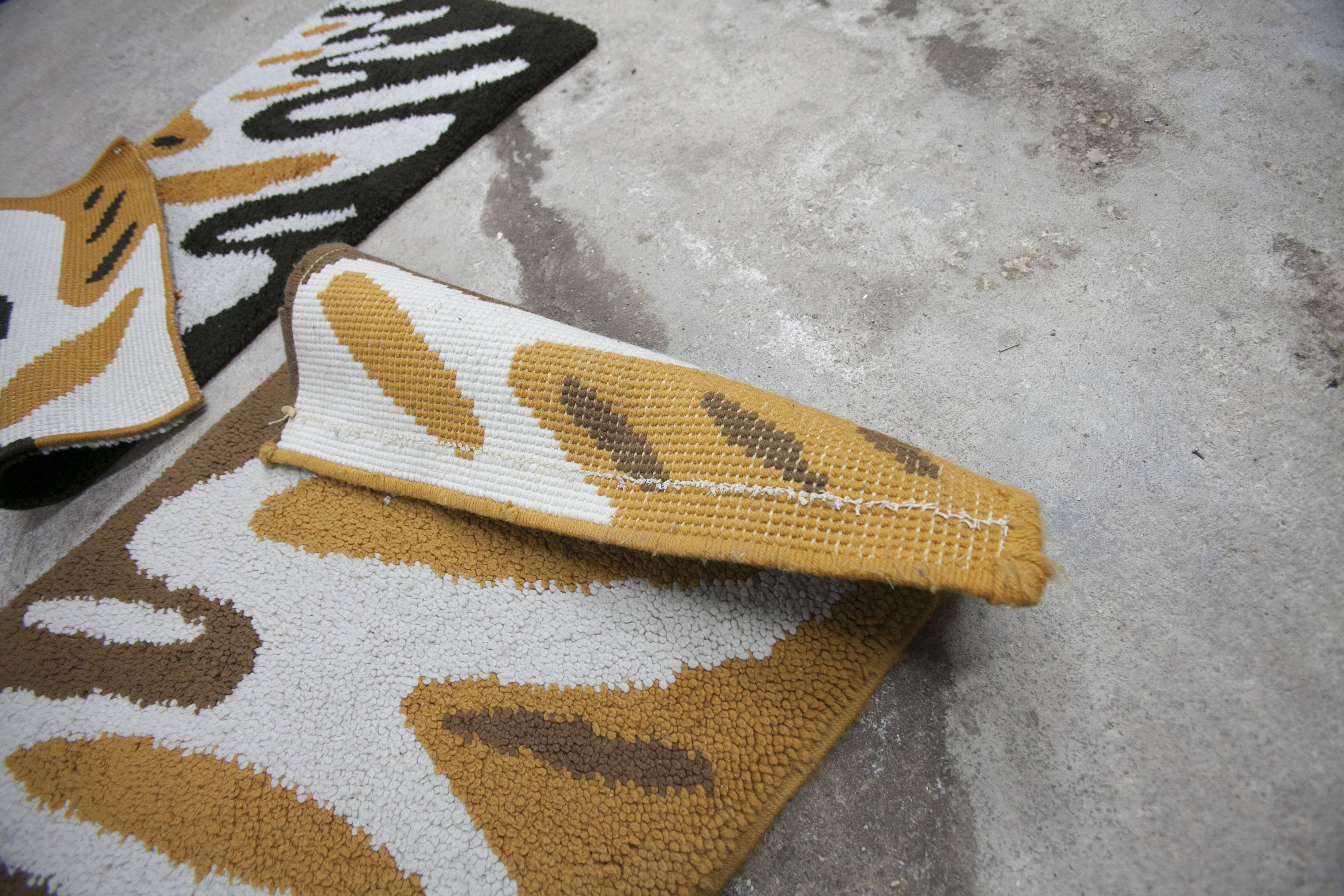 Pair of handmade 1970s wool bedspreads