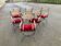 Six. Fauteuils en fer forgé, tressage  cordes