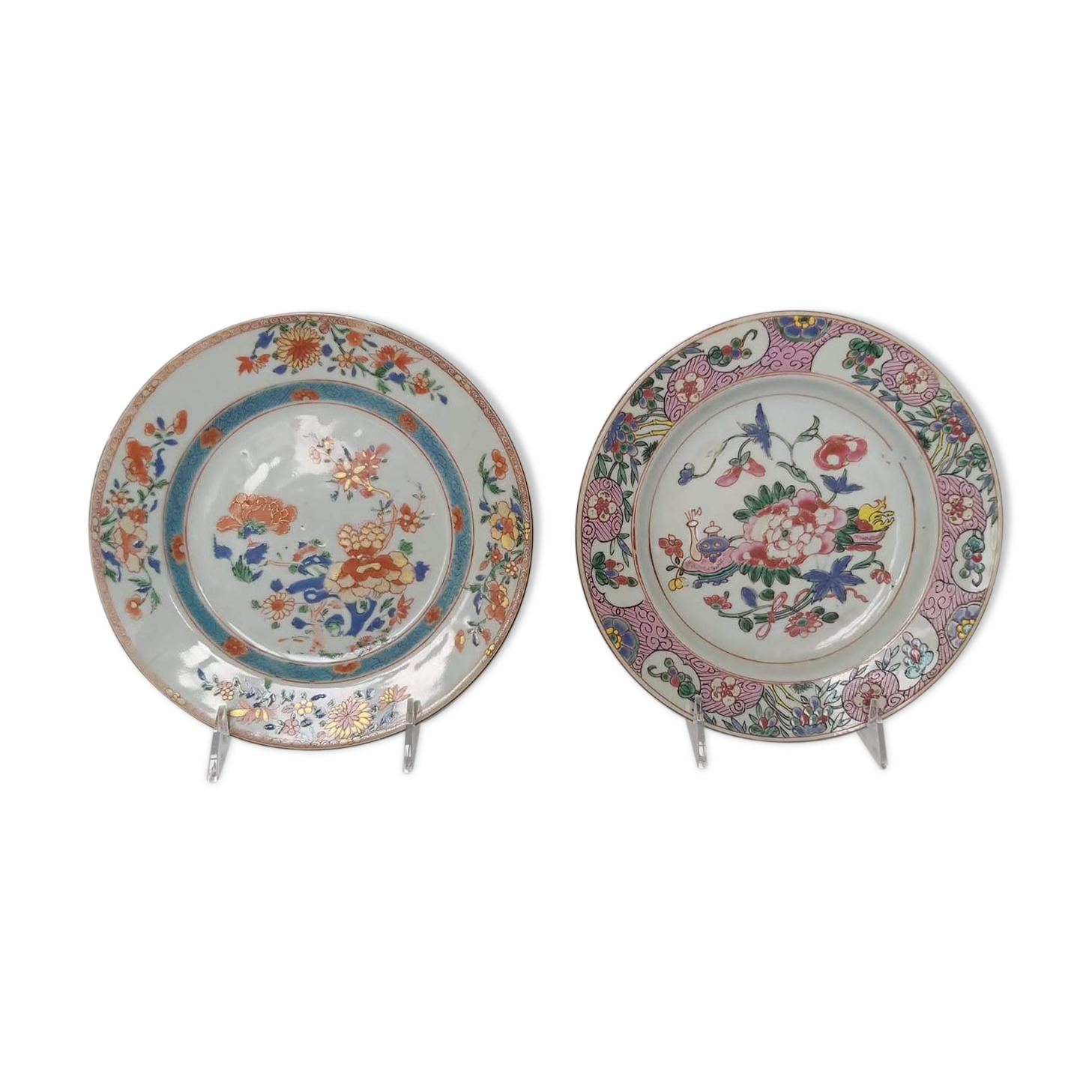 Pair of China porcelain plates, India Company, 19th